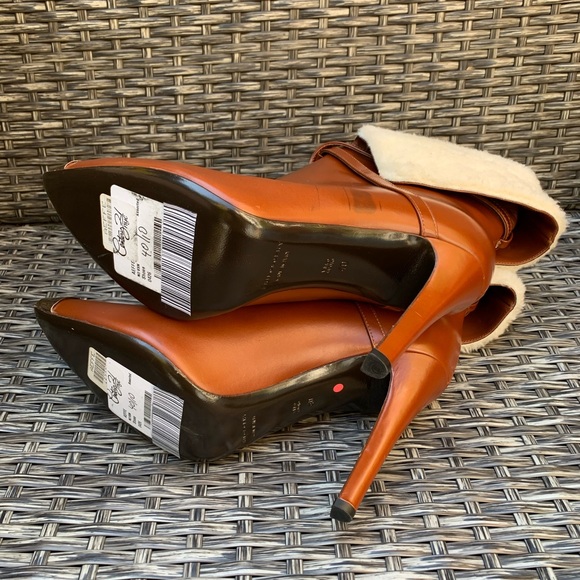 Philosophy di Lorenzo Serafini Shearling Fur Cuff Leather Boots, Size 40, NEW - Picture 10 of 11